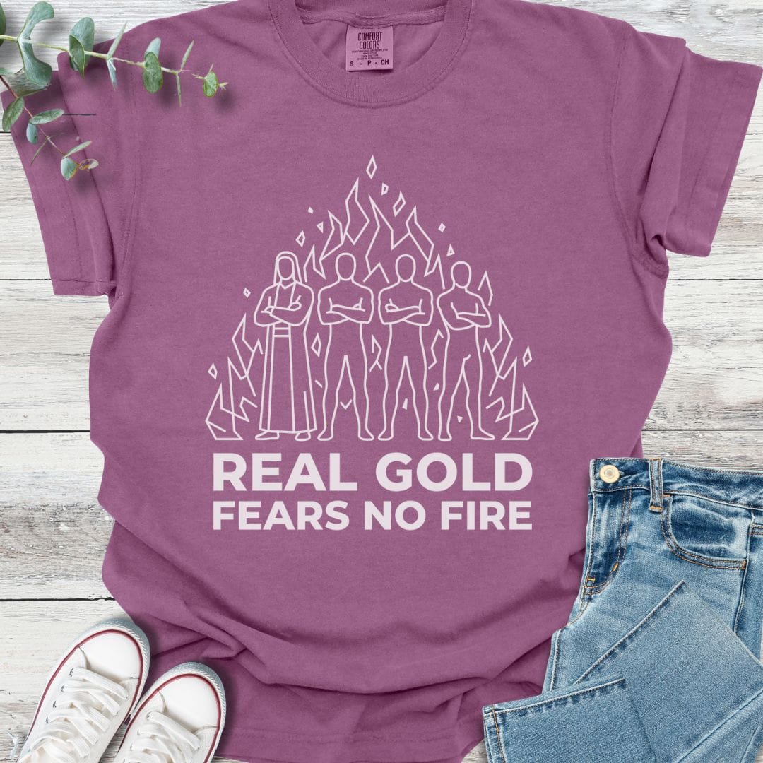 True Gold T-shirt in Berry - Christian graphic tee