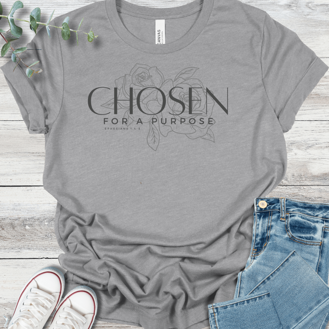Chosen T-Shirt in Athletic Heather - Christian graphic tee