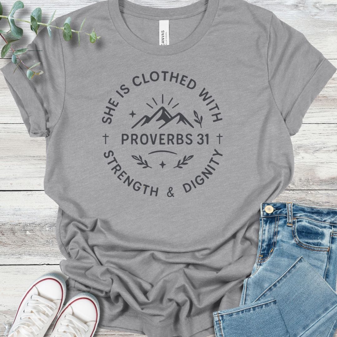 Proverbs 31 T-Shirt in Athletic Heather - Christian graphic tee