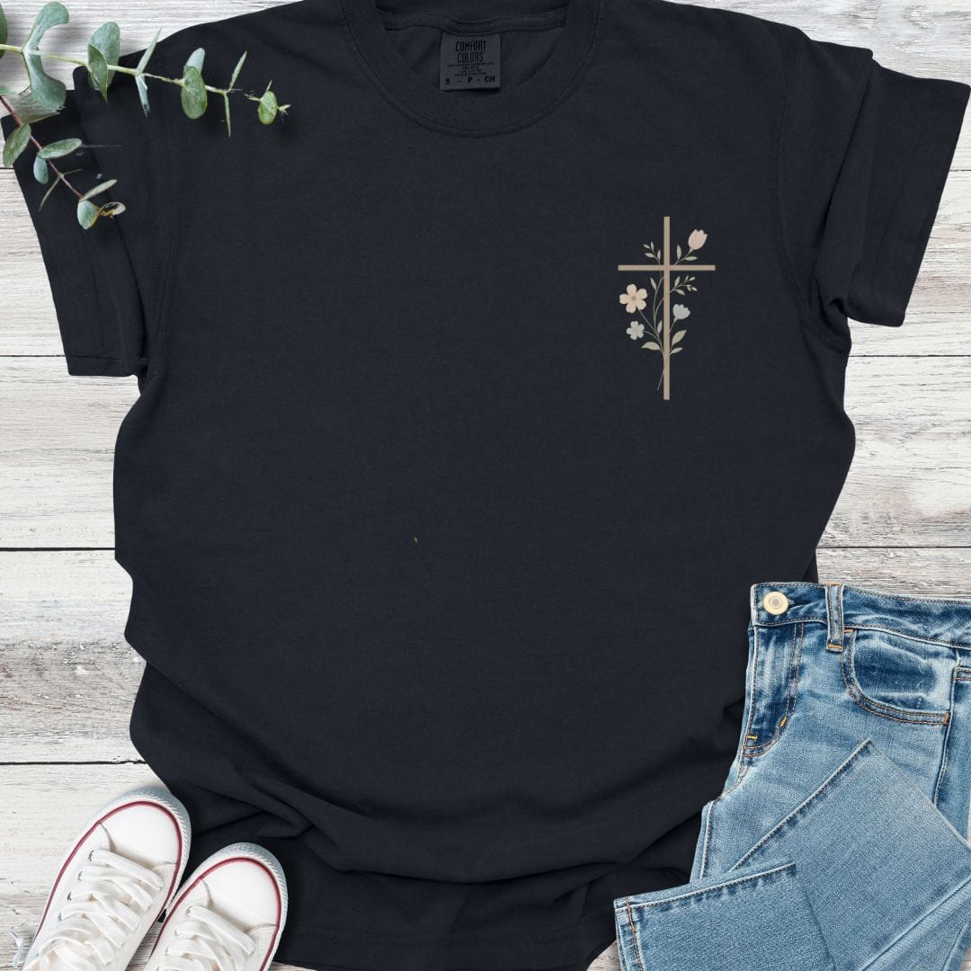 Floral Cross T-shirt - Christian graphic tee