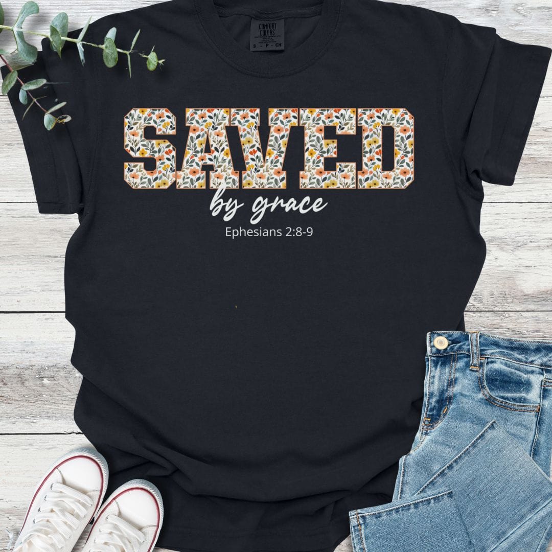Saved Floral T-Shirt - Christian graphic tee