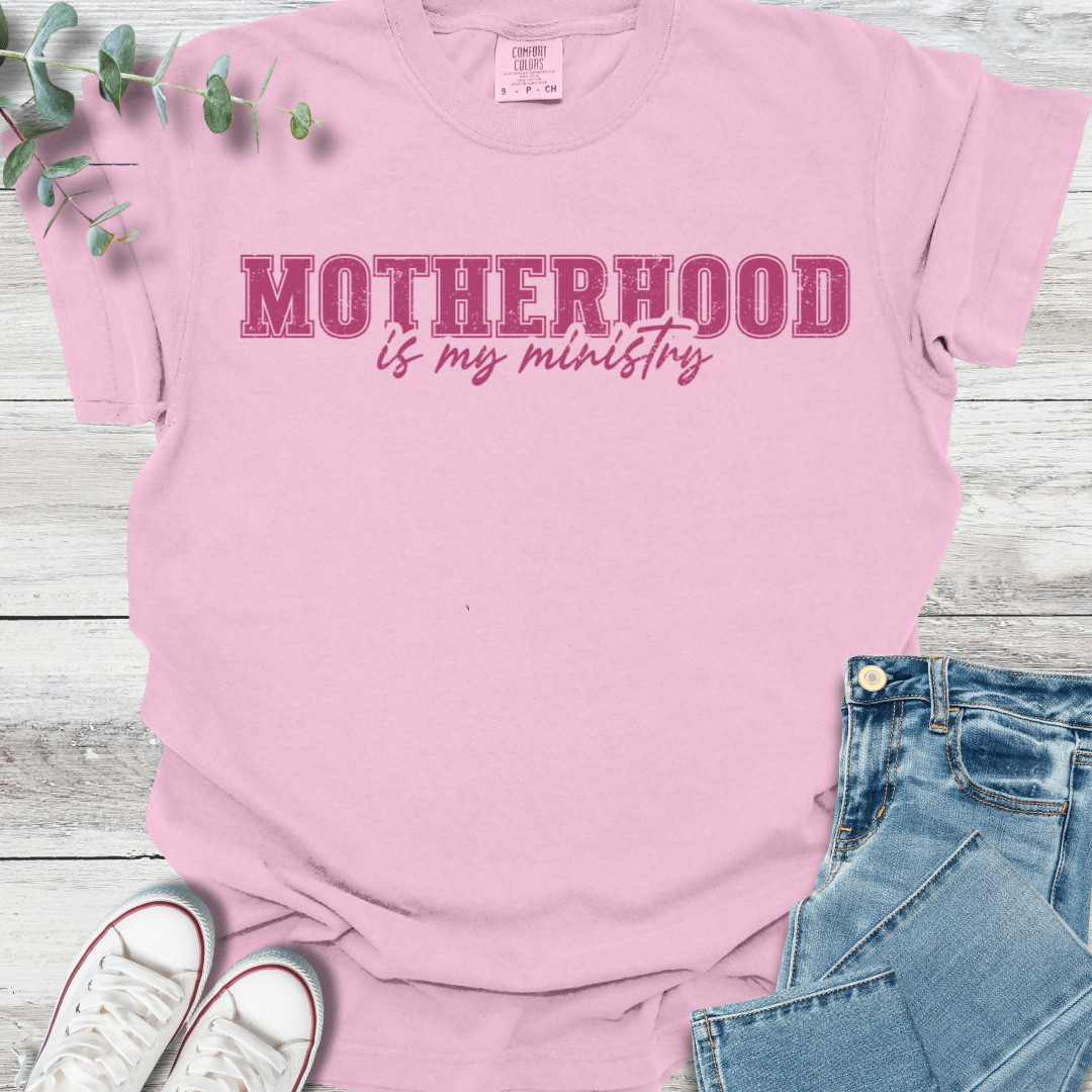 Motherhood Ministry T-Shirt in Blossom - Christian graphic tee