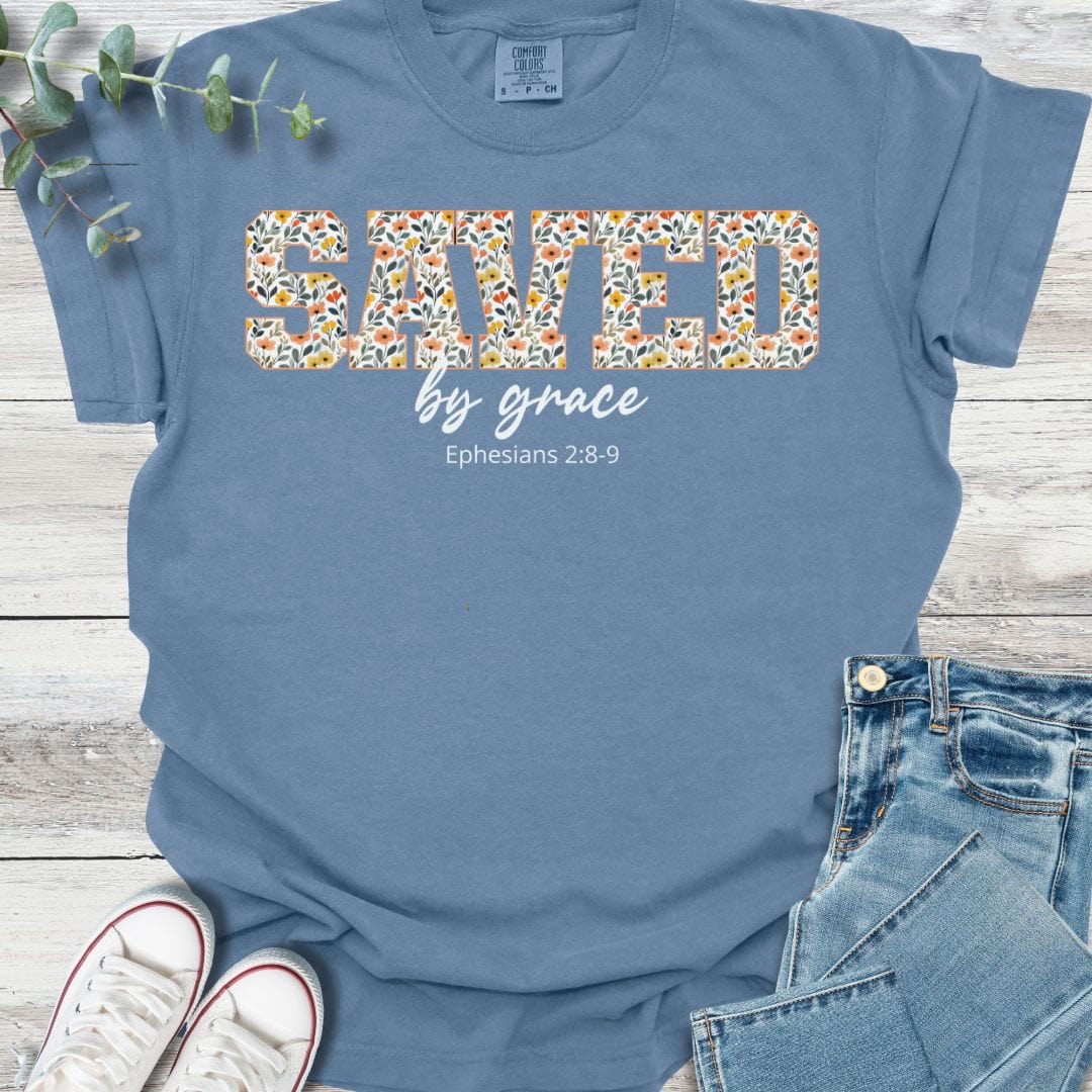 Saved Floral T-Shirt - Christian graphic tee