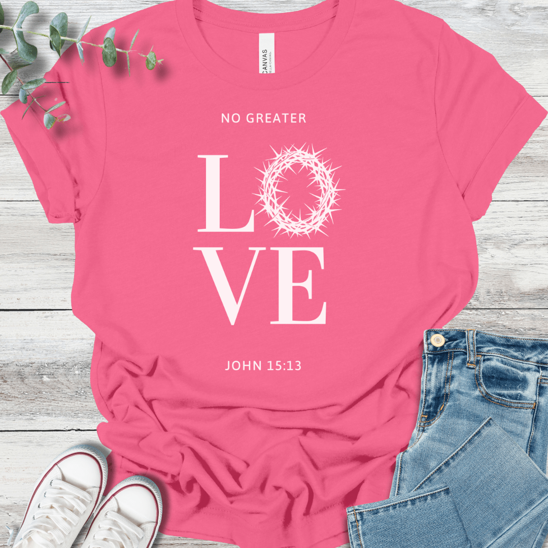 Love Crown T-Shirt in Charity Pink - Christian graphic tee