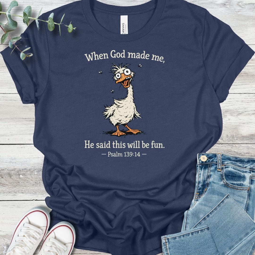 Wonderfully Weird T-Shirt in Heather Navy - Christian graphic tee