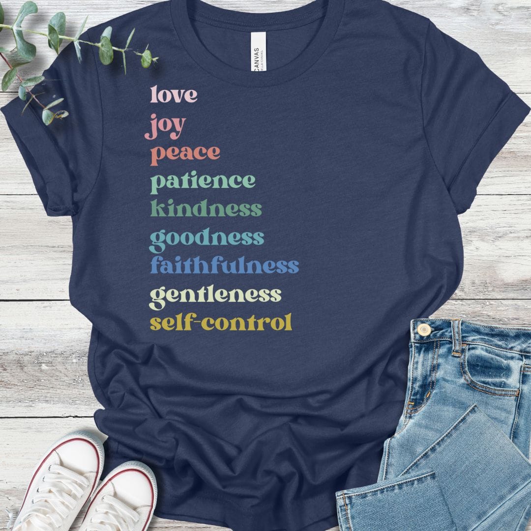 Fruity T-Shirt in Heather Navy - Christian graphic tee