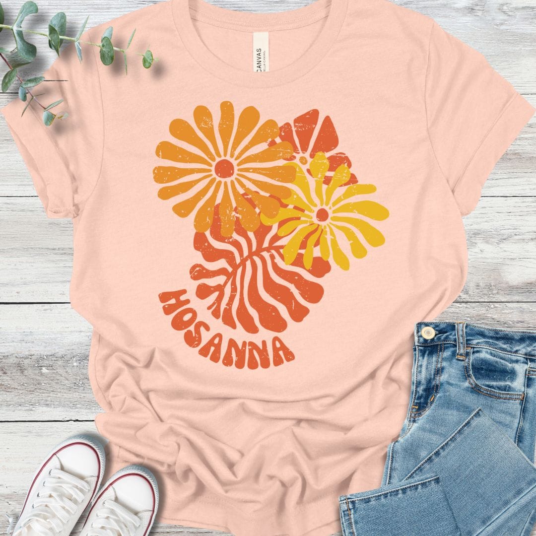 Hosanna T-Shirt in Heather Peach - Christian graphic tee