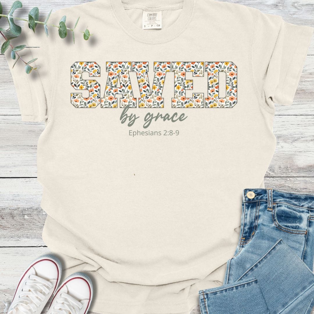 Saved Floral T-Shirt - Christian graphic tee