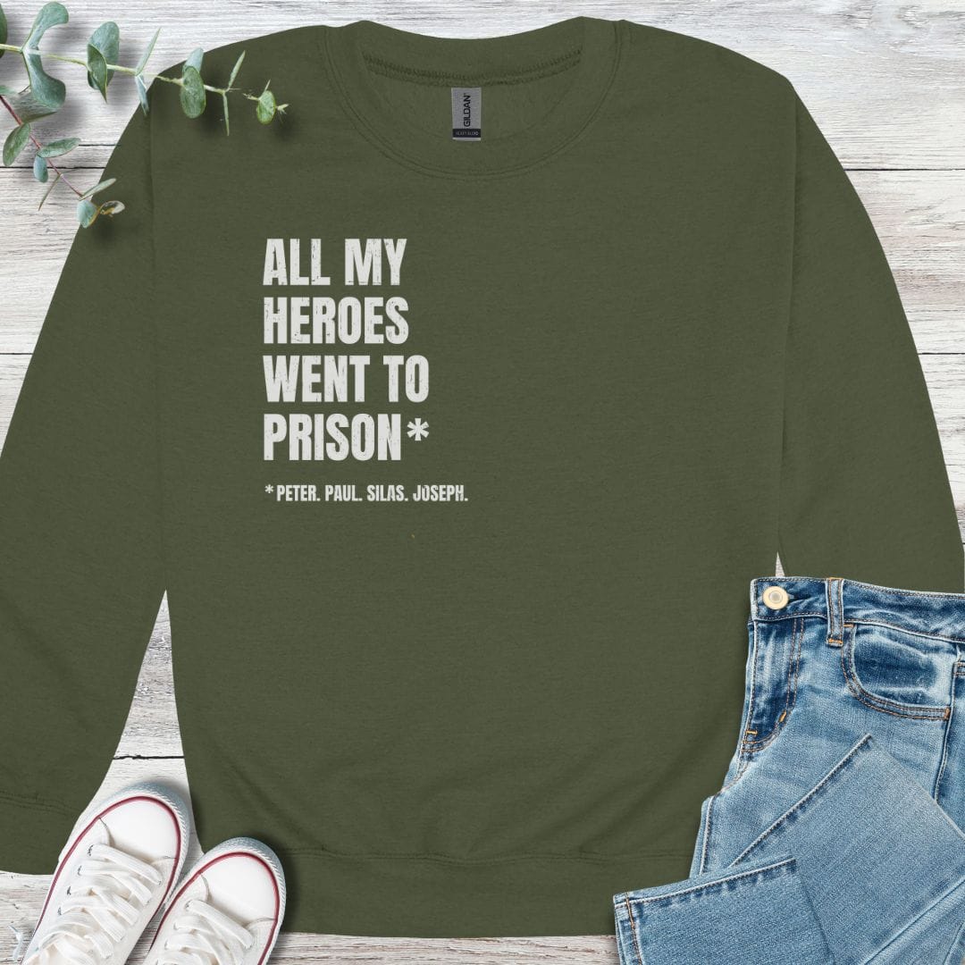 Heroes Sweatshirt - Christian graphic sweatshirt