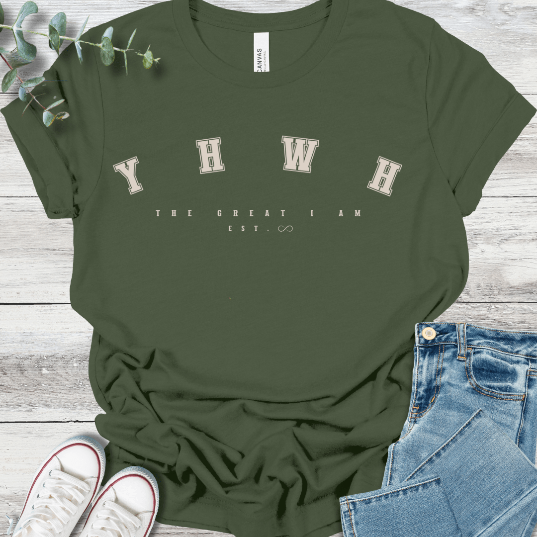 YHWH Varsity T-Shirt - Christian graphic tee