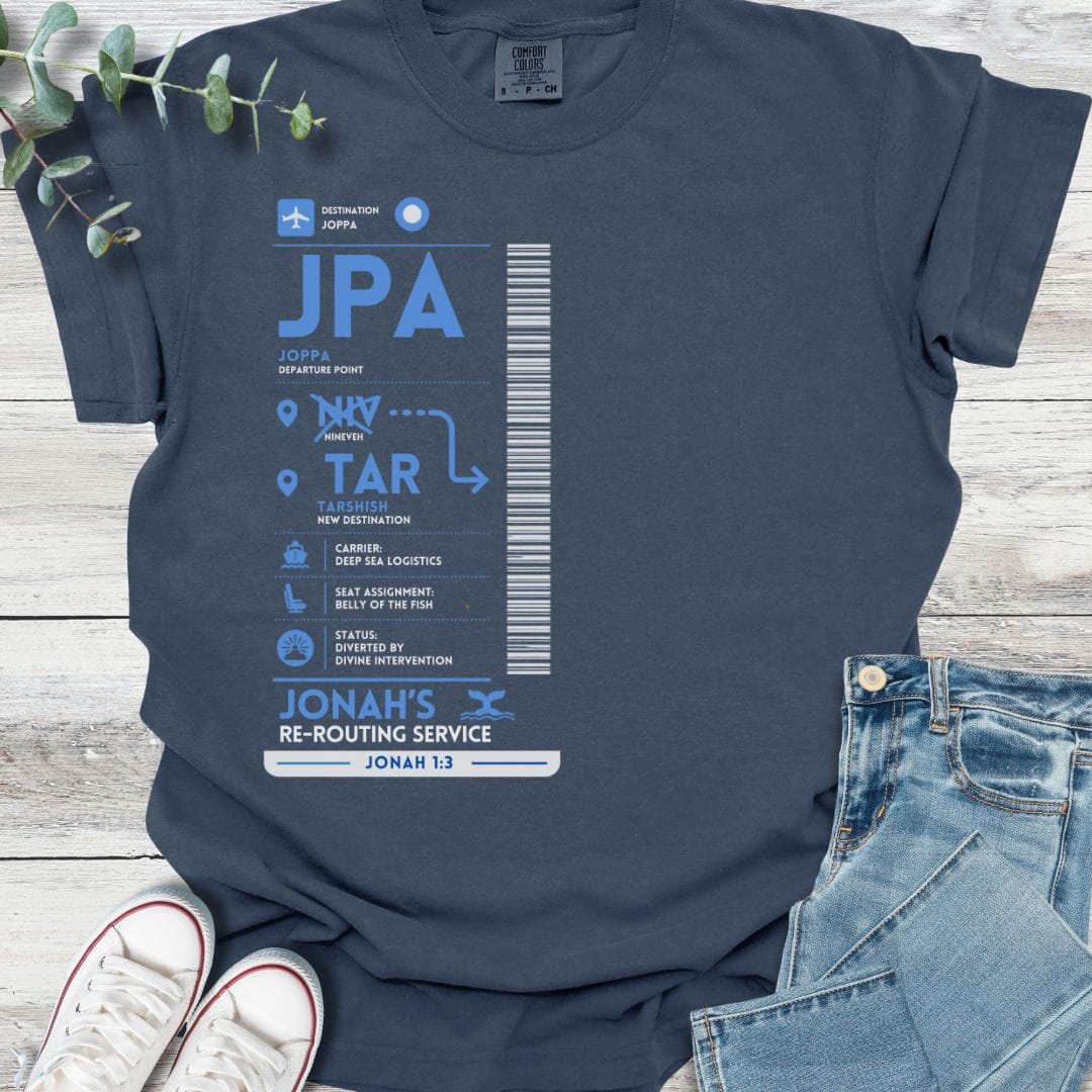 Jonah's Re-routing Service T-Shirt - Christian graphic tee