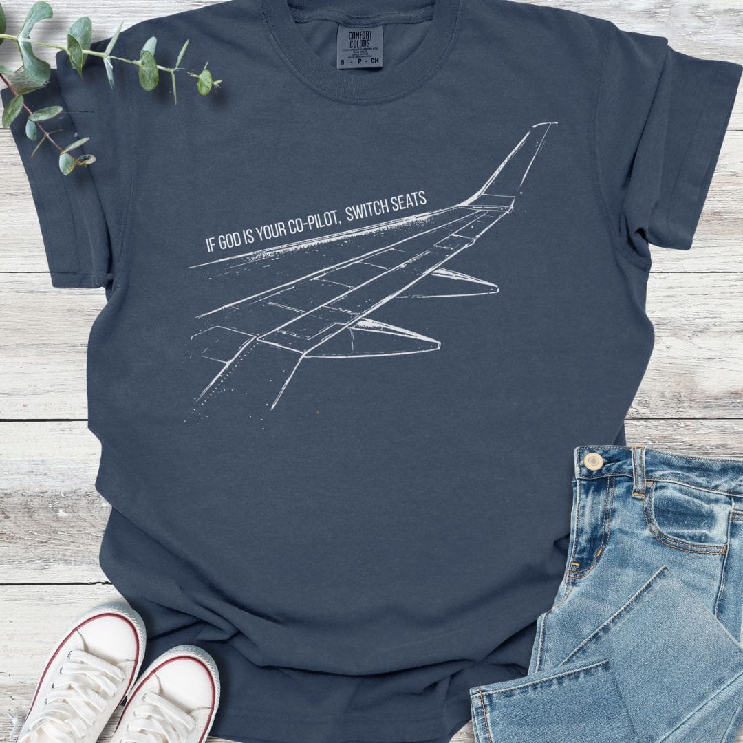 Switch Seats T-shirt in Navy - Christian graphic tee