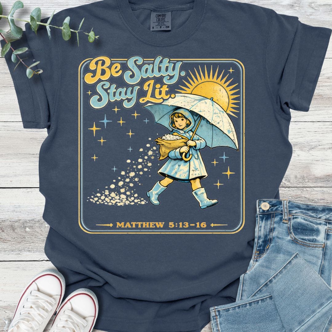 Salty T-shirt in Navy - Christian graphic tee