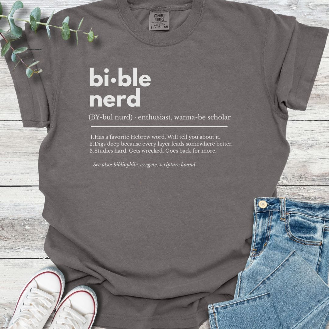 Bible Nerd Definition T-shirt in Pepper - Christian graphic tee