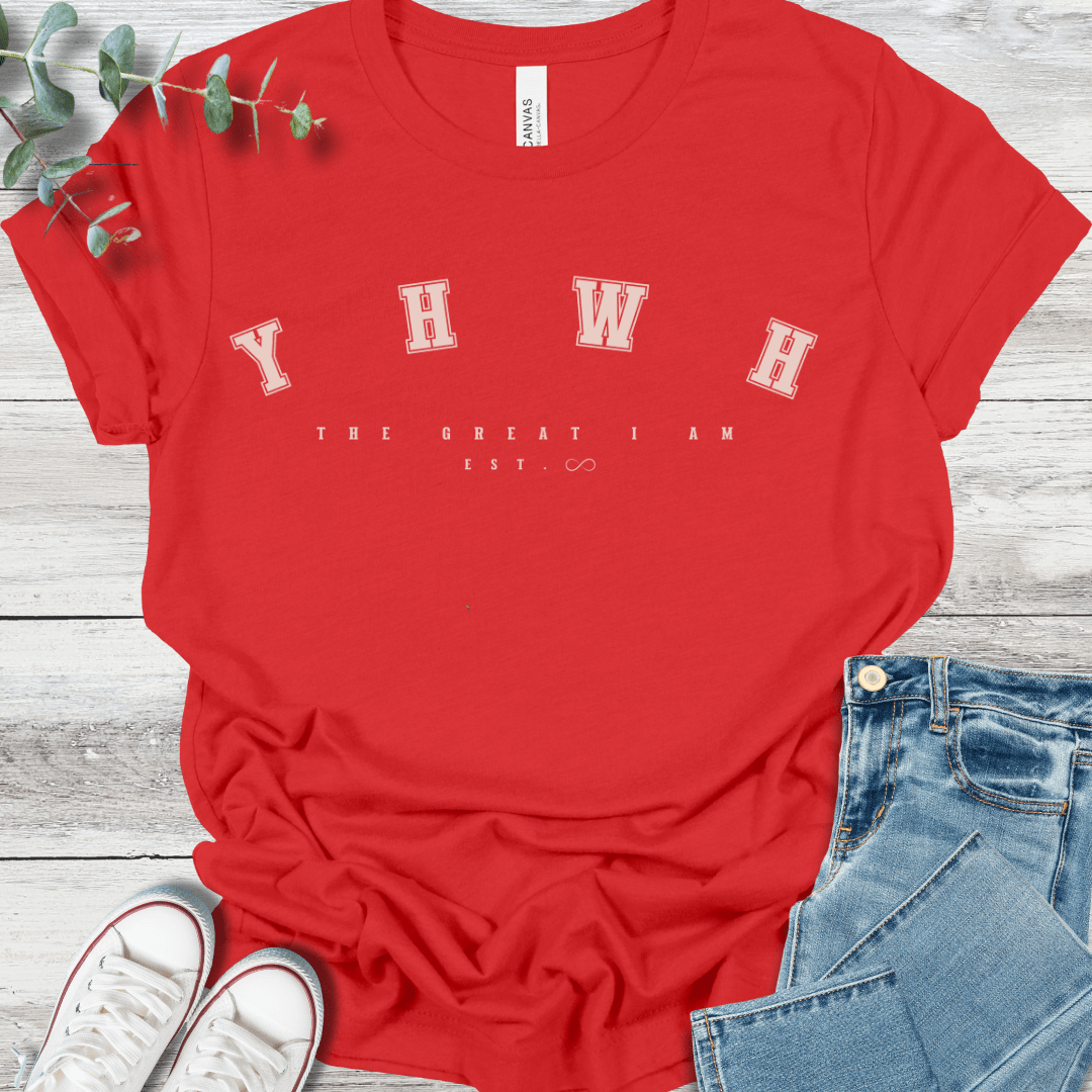 YHWH Varsity T-Shirt - Christian graphic tee