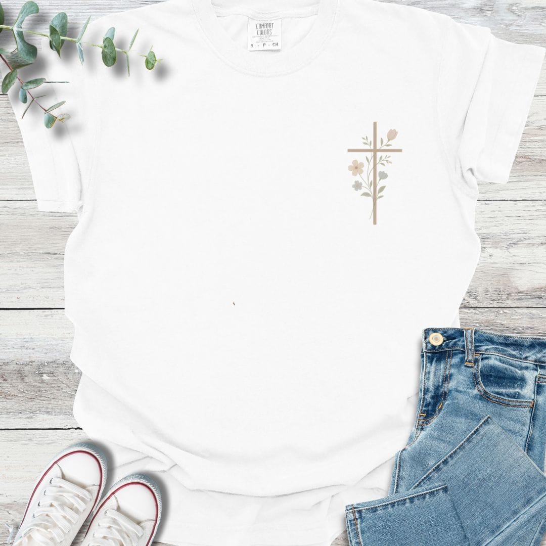Floral Cross T-shirt - Christian graphic tee