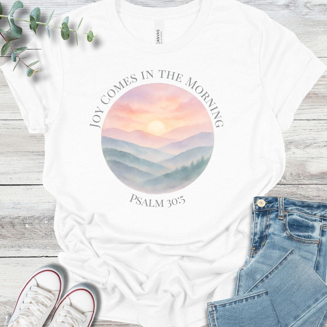 Morning Joy T-Shirt in White - Christian graphic tee