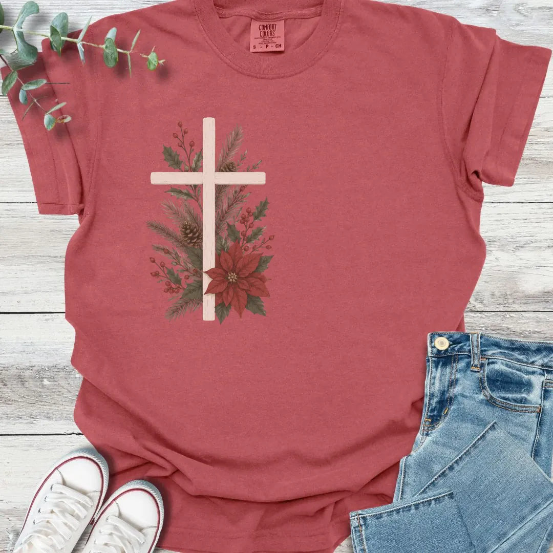 Christmas Cross T-Shirt - Christian graphic tee