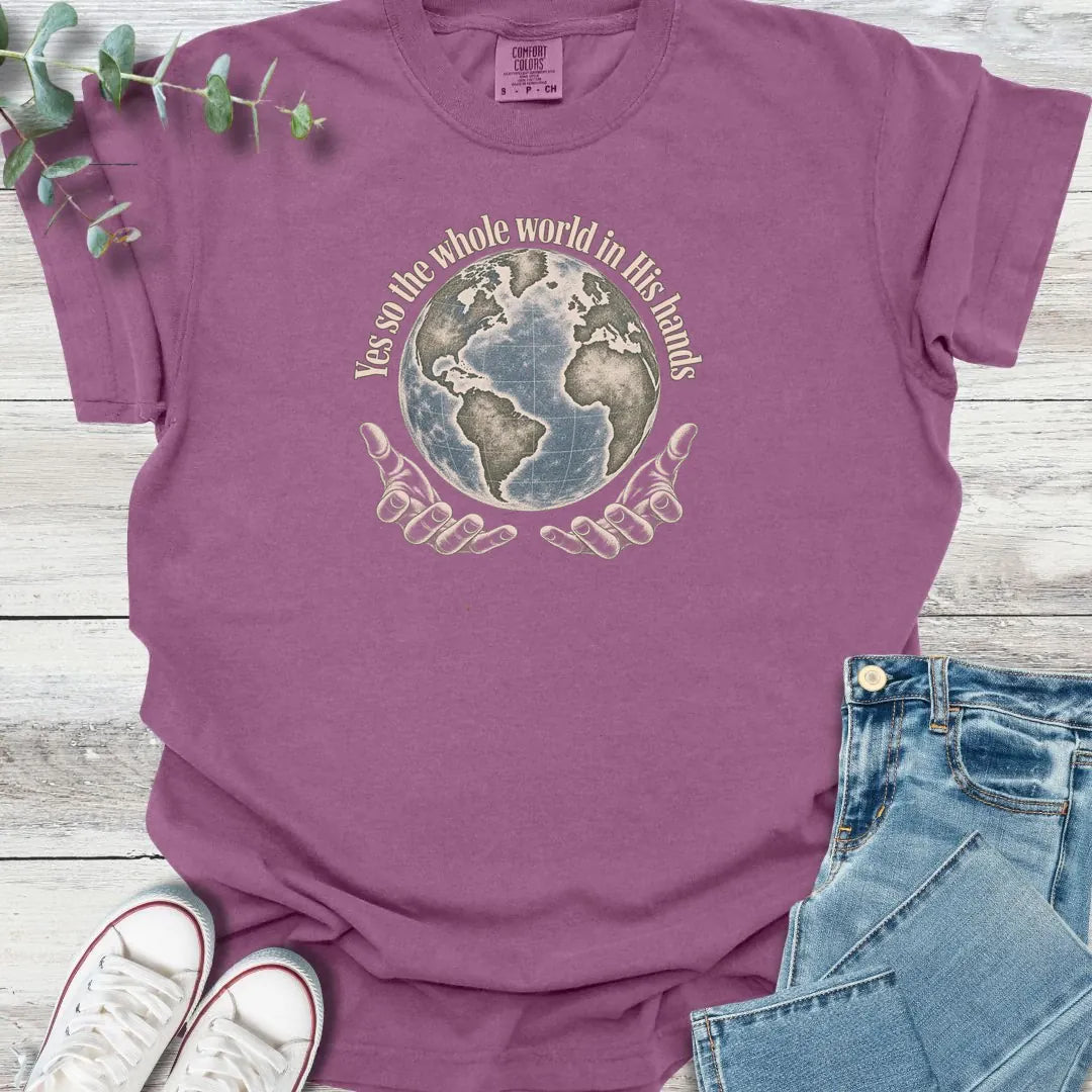 In His Hands T-Shirt - Christian graphic tee