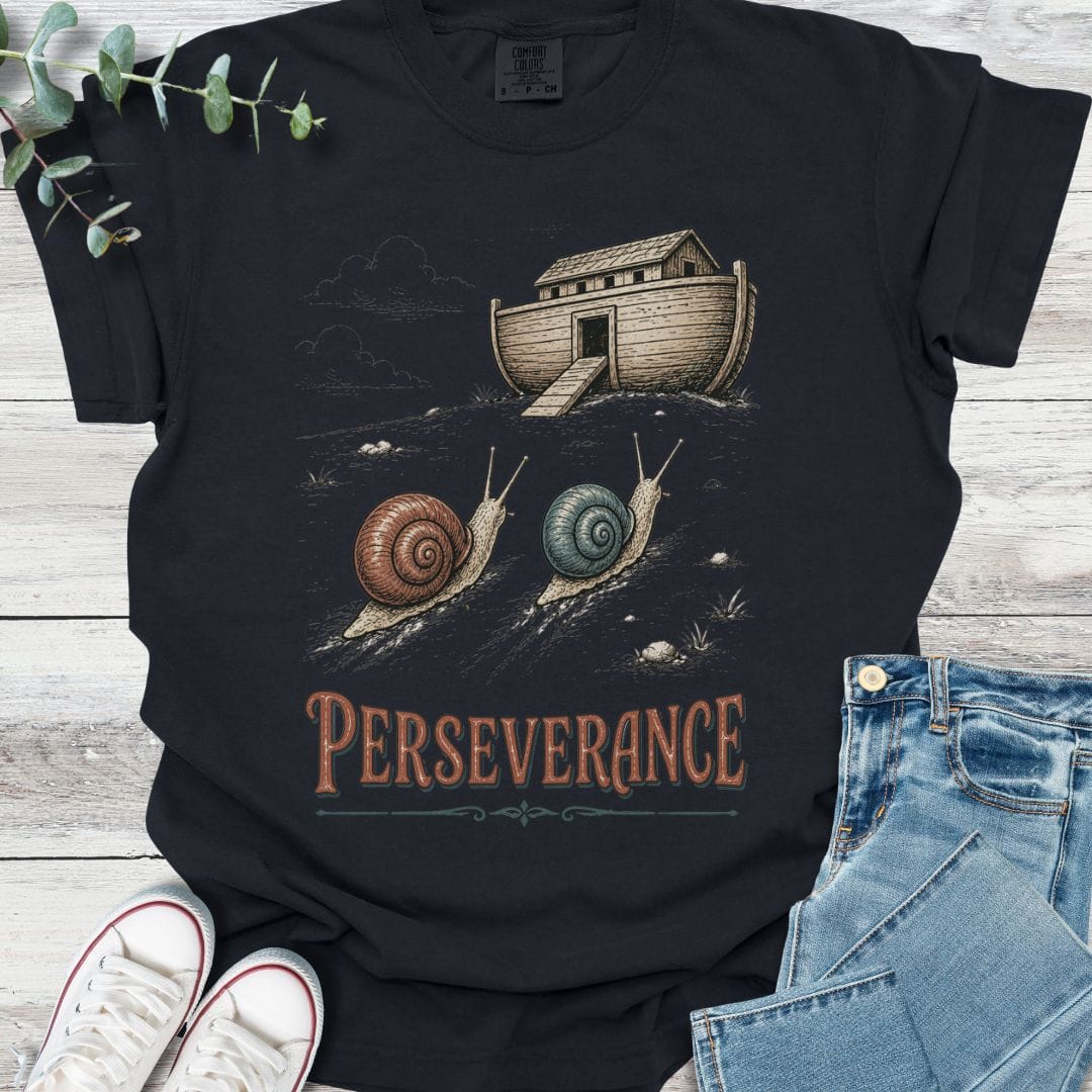Perseverance T-shirt in Black - Christian graphic tee