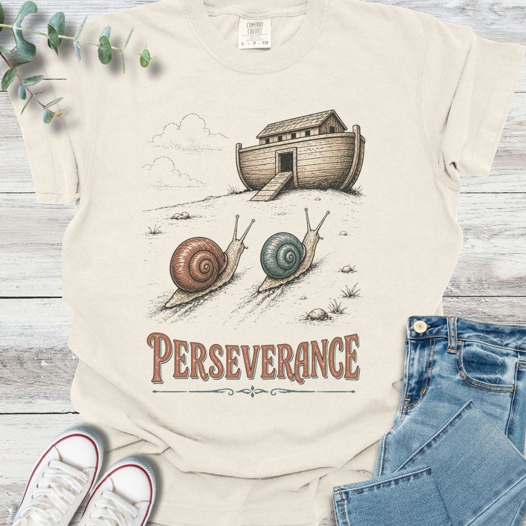 Perseverance T-shirt in Ivory - Christian graphic tee