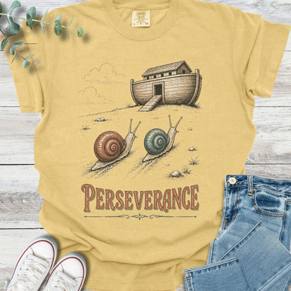 Perseverance T-shirt in Mustard - Christian graphic tee