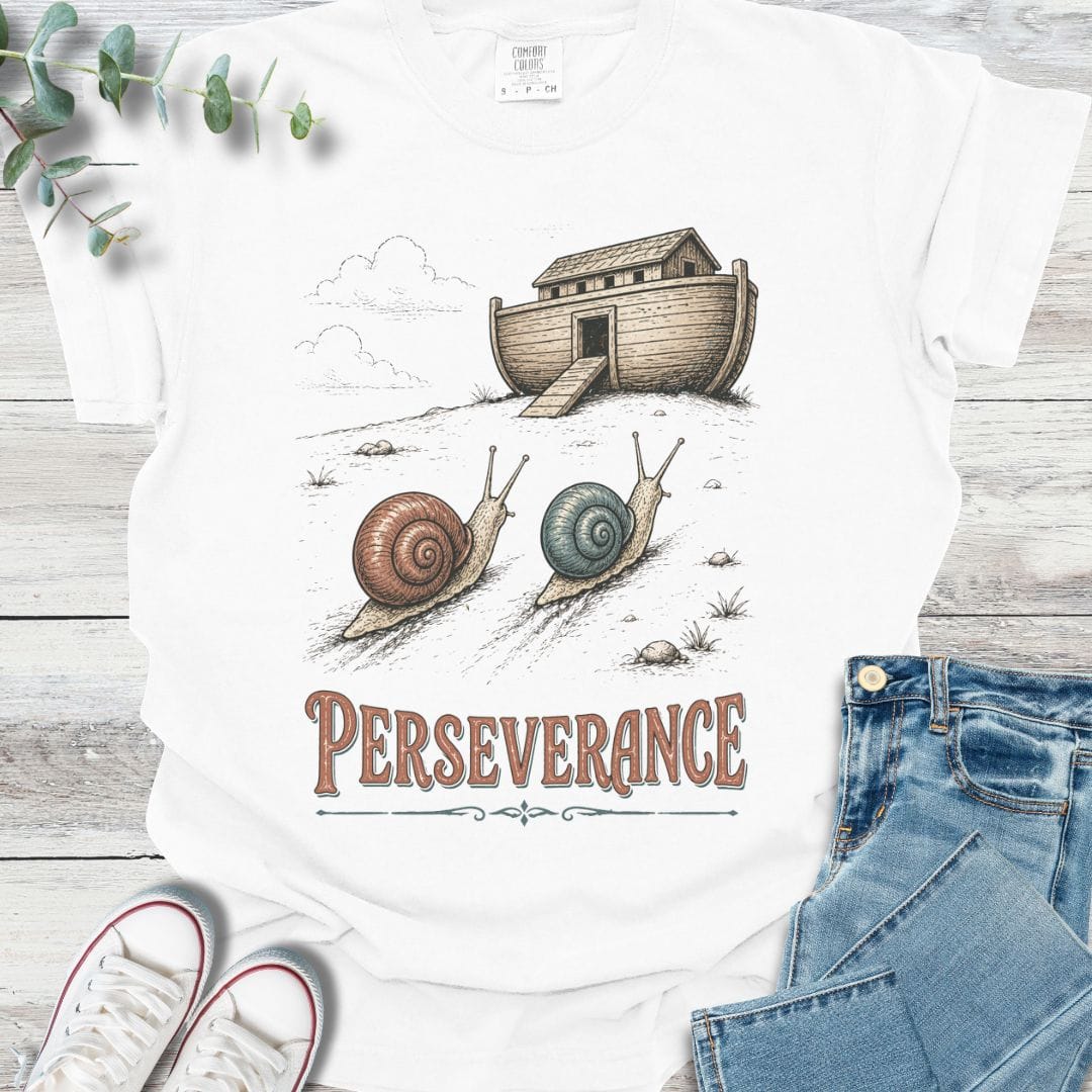 Perseverance T-shirt in White - Christian graphic tee