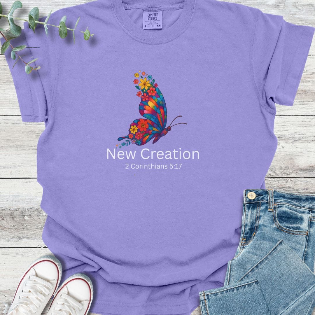 Transformation T-shirt in Violet - Christian graphic tee