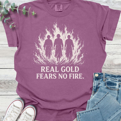 Fear No Fire T-shirt in Berry - Christian graphic tee