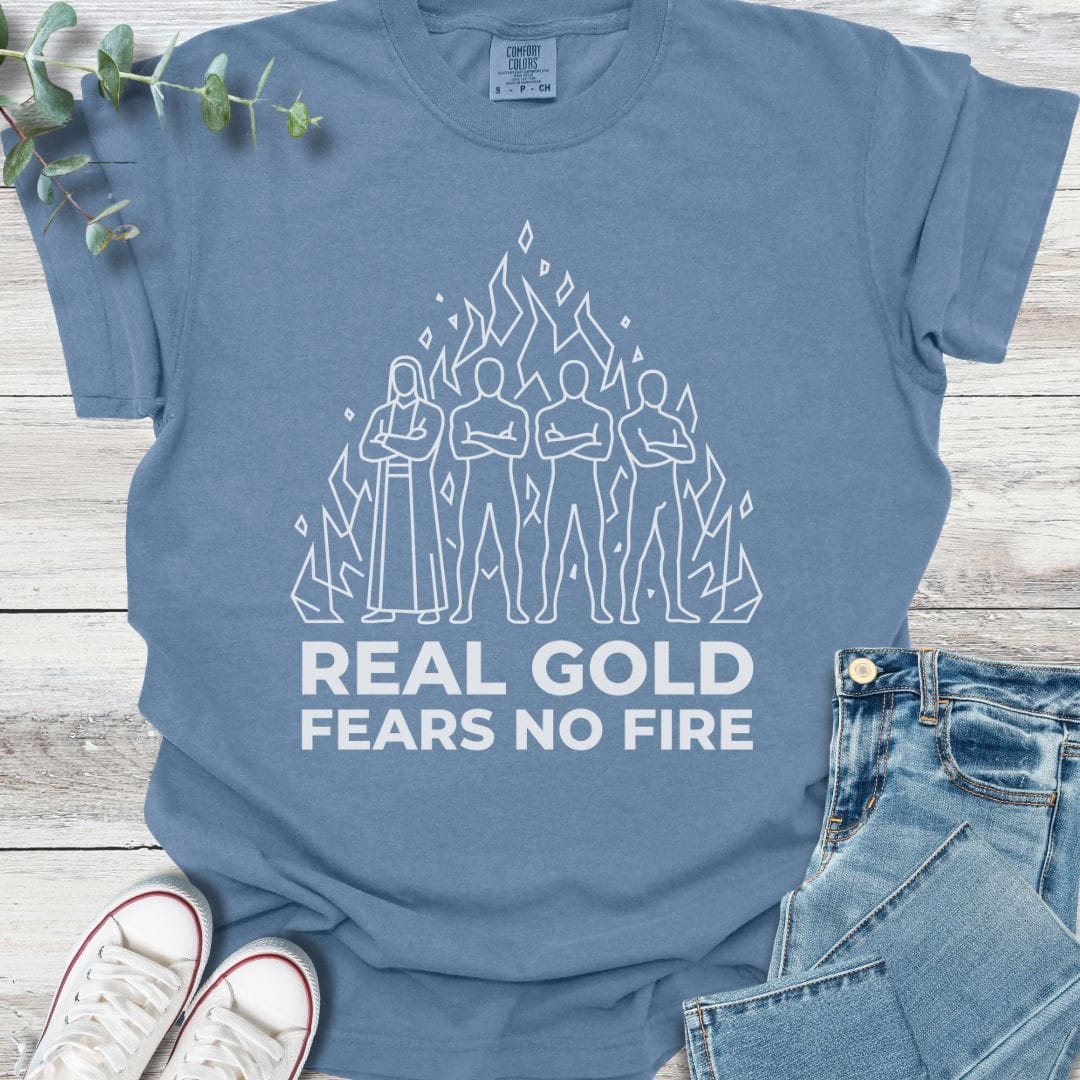 True Gold T-shirt in Blue Jean - Christian graphic tee