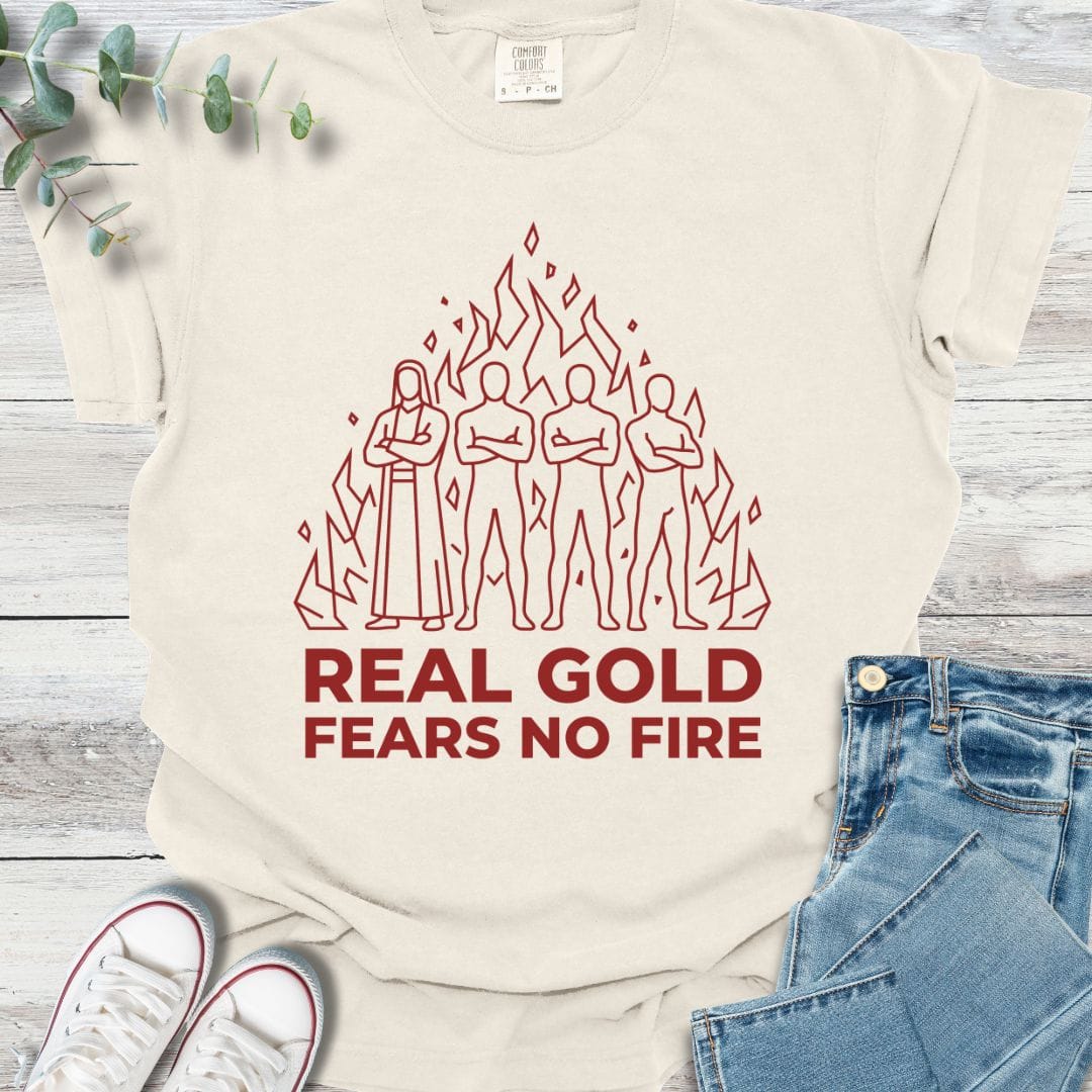 True Gold T-shirt in Ivory - Christian graphic tee