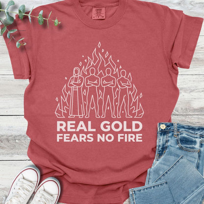 True Gold T-shirt in Crimson - Christian graphic tee