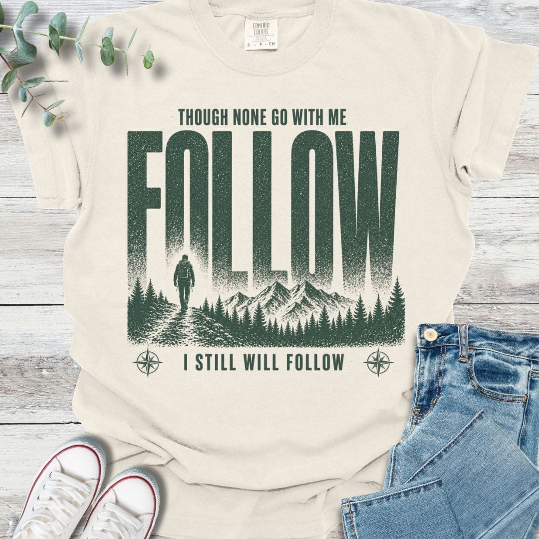 Though None Go T-shirt in Ivory - Christian graphic tee