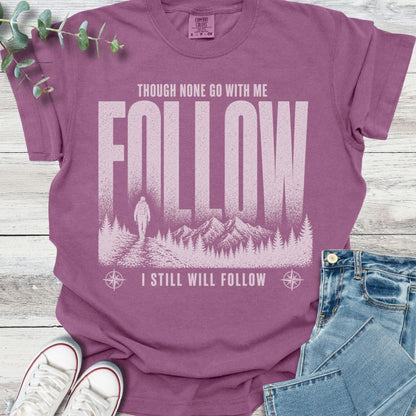 Though None Go T-shirt in Berry - Christian graphic tee