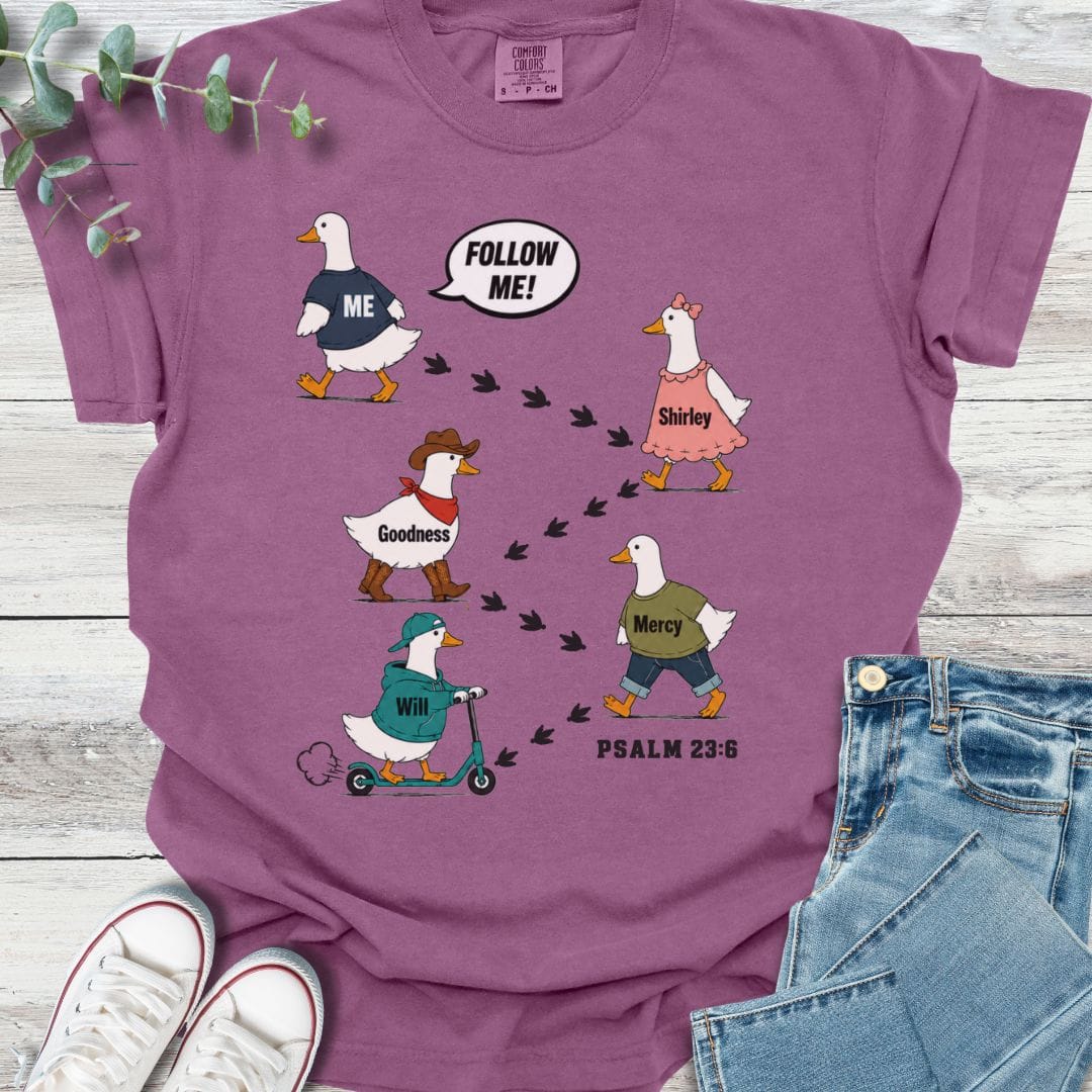 Follow Me T-Shirt in Berry - Christian graphic tee
