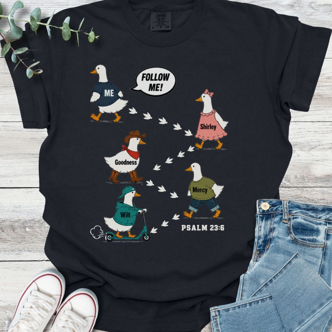 Follow Me T-Shirt in Black - Christian graphic tee