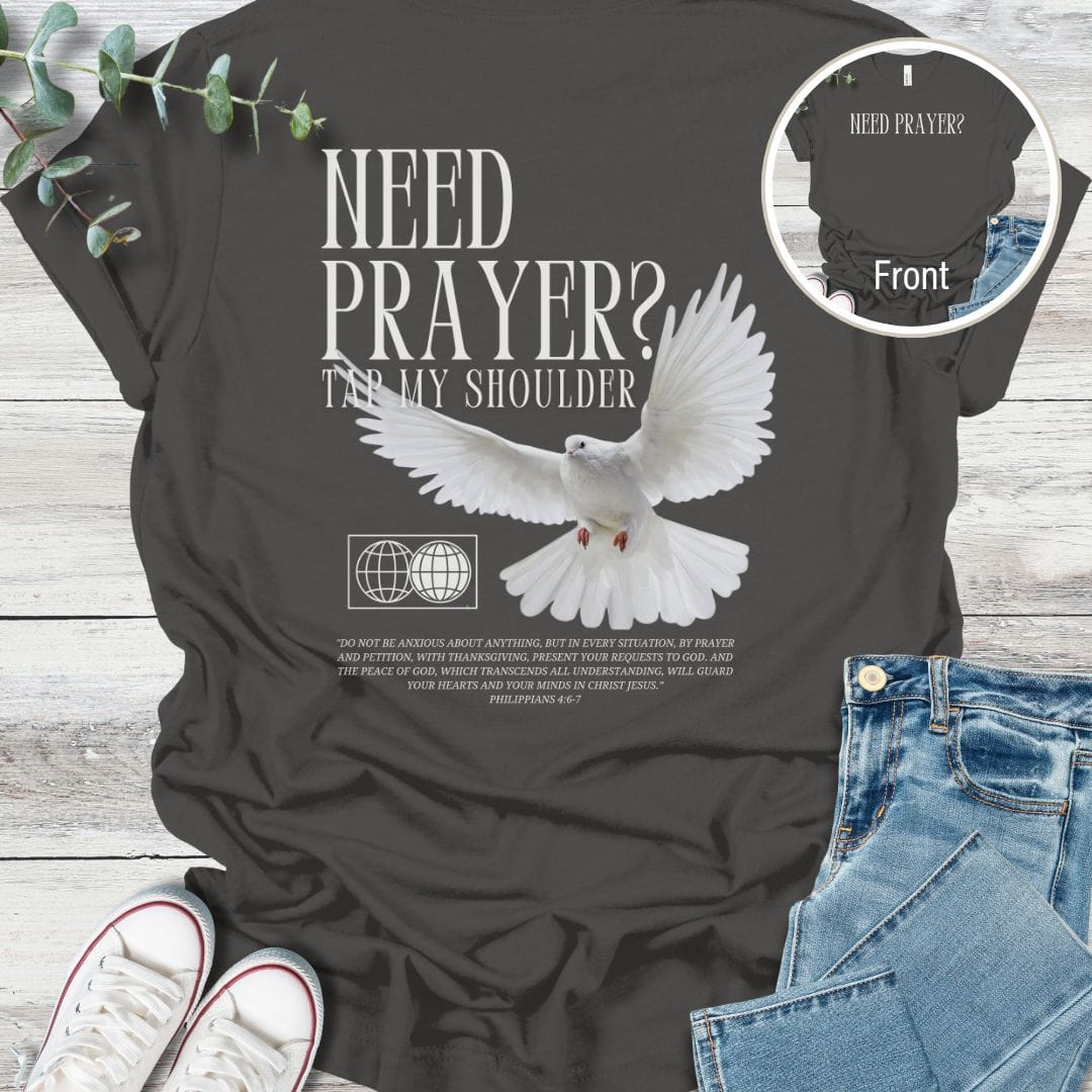 Let's Pray T-Shirt in Asphalt - Christian graphic tee