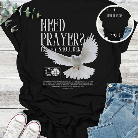 Let's Pray T-Shirt in Black - Christian graphic tee