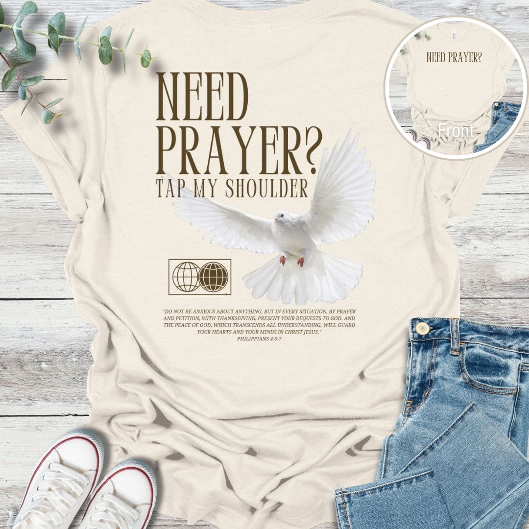 Let's Pray T-Shirt in Natural - Christian graphic tee