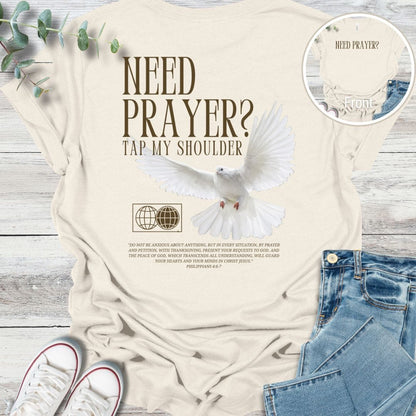Let's Pray T-Shirt in Natural - Christian graphic tee