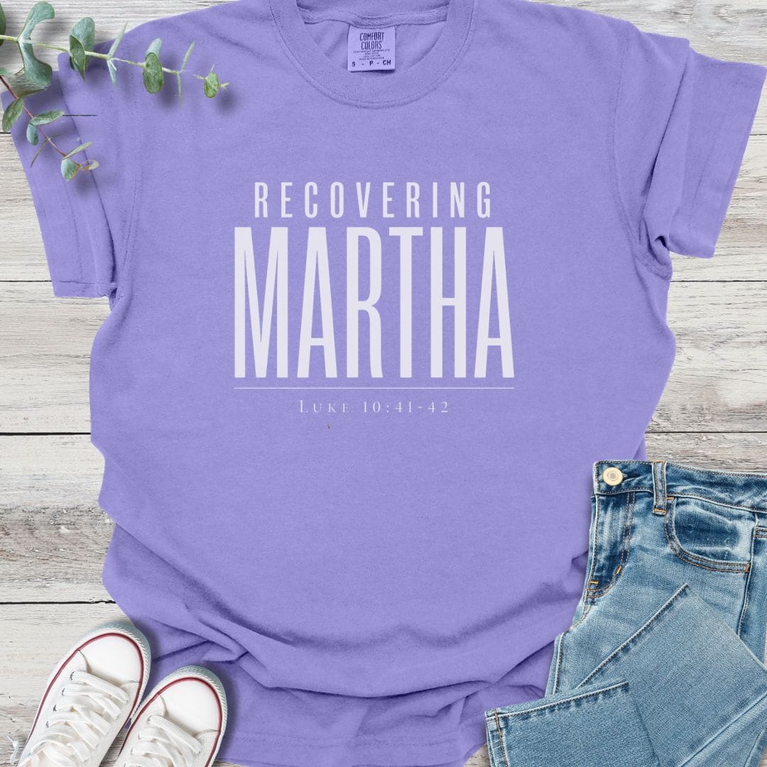 Recovering Martha T-Shirt in Violet - Christian graphic tee