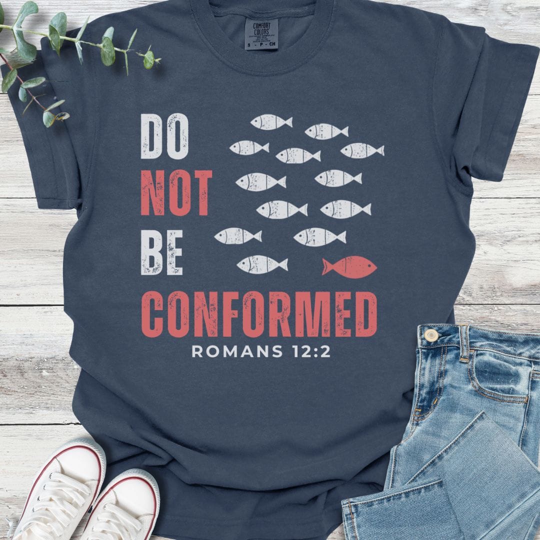 Against the Flow T-Shirt in Navy - Christian graphic tee