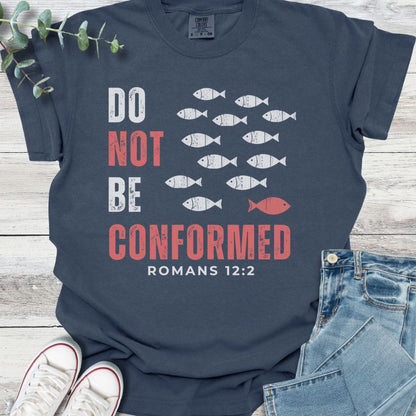 Against the Flow T-Shirt in Navy - Christian graphic tee