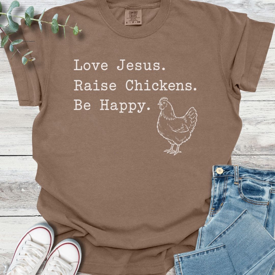 Raising Chickens T-Shirt in Espresso - Christian graphic tee