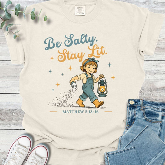 Salty Girl T-Shirt in Ivory - Christian graphic tee