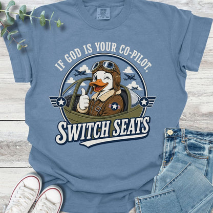 God Is My Pilot T-Shirt - Christian graphic tee