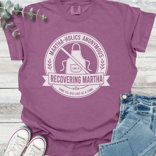 Martha-Holics Anonymous T-Shirt in Berry - Christian graphic tee