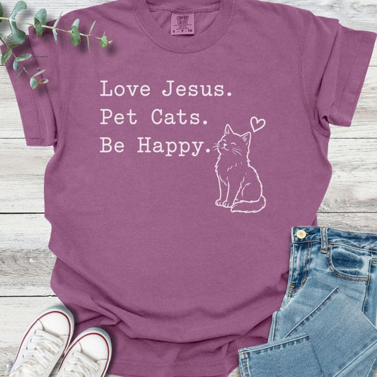 Paws & Peace T-Shirt in Berry - Christian graphic tee