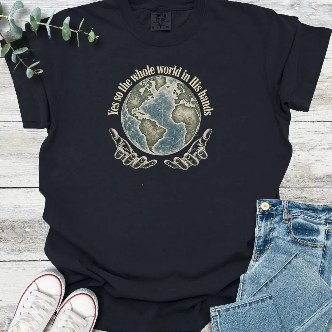 In His Hands T-Shirt - Christian graphic tee