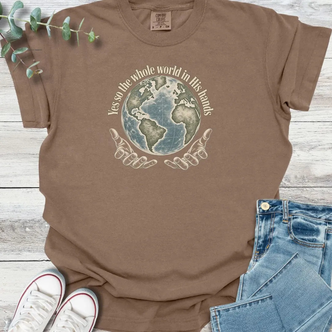 In His Hands T-Shirt - Christian graphic tee